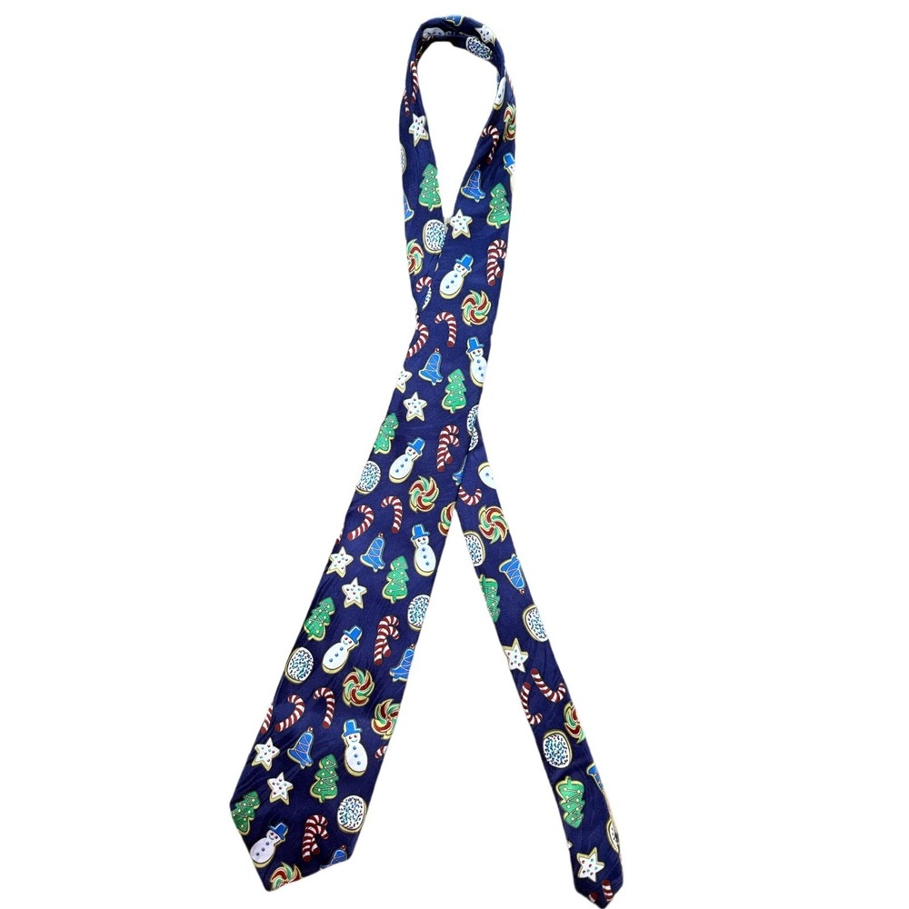 Keith Daniels Silk Tie Christmas Cookies Snowman Trees Candy Cane